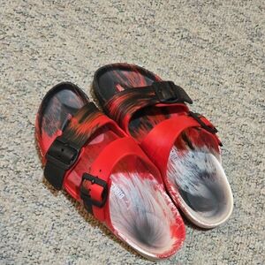 Birkenstock Red and Black Sandals